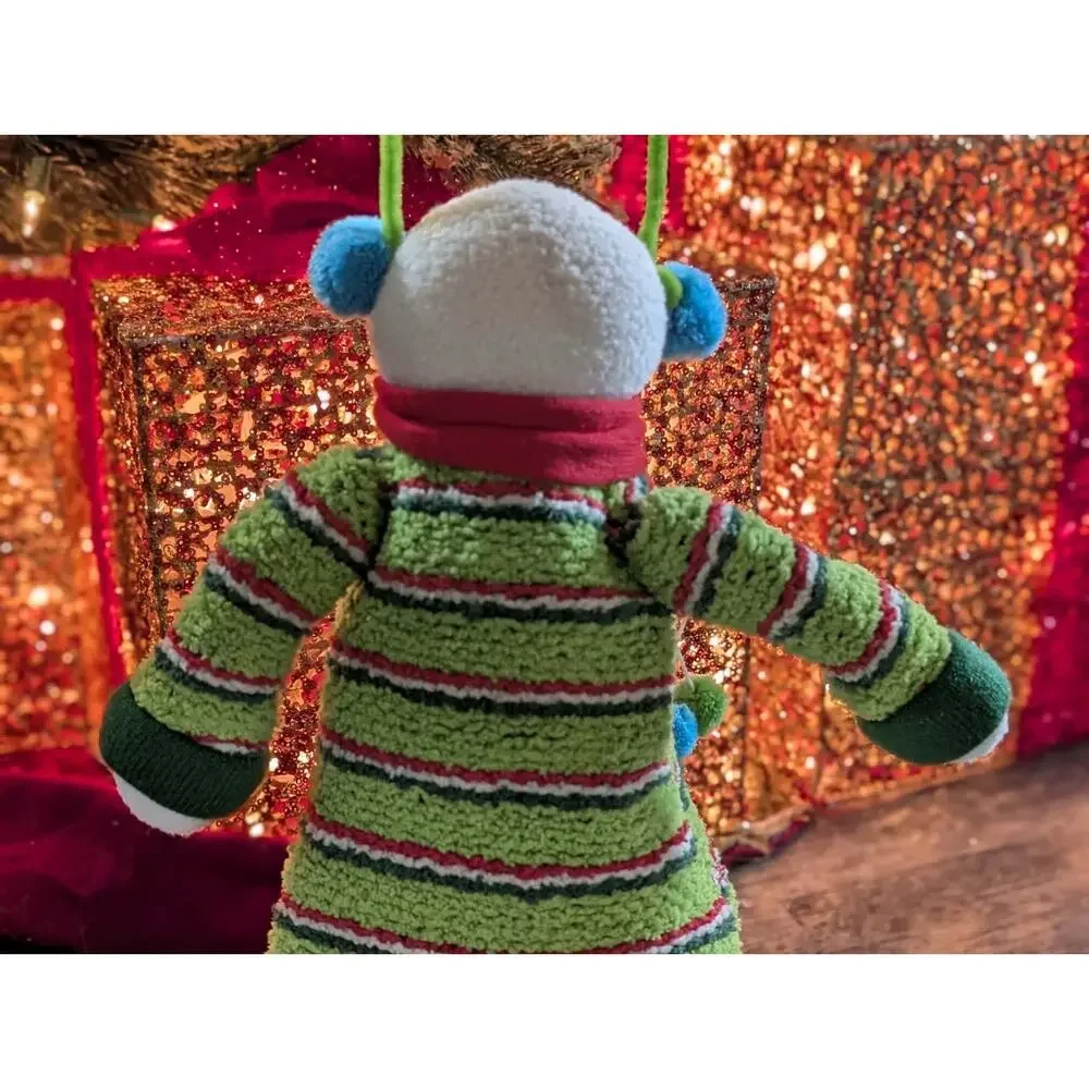 Vintage Snowman Holiday Christmas Decor Plush Figurine Free Standing 15